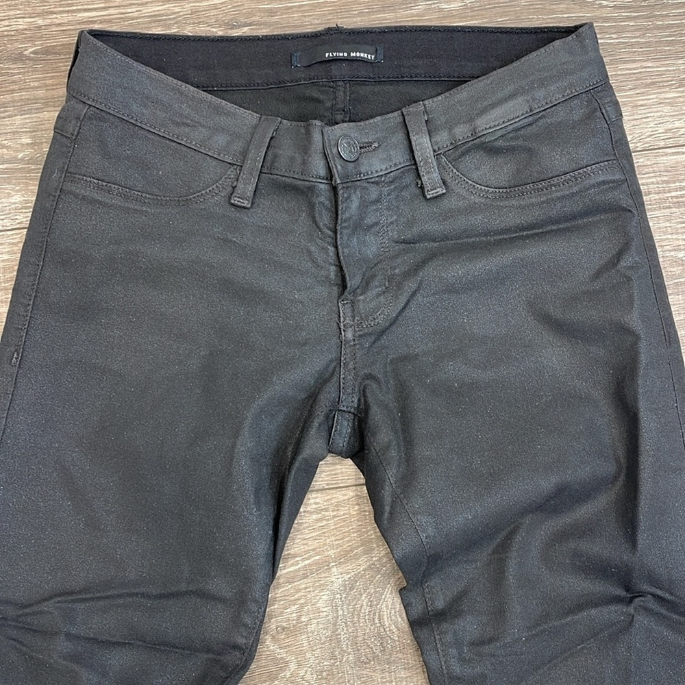Flying Monkey Black Coated Skinny Jeans size 5 - Picture 2 of 6